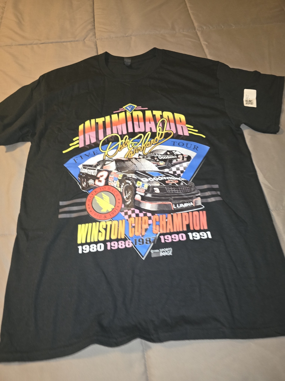 Gildan Black Short Sleeve "Intimidator" Winston Cup Champion Graphic Tee